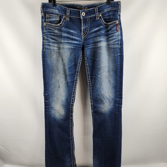 Silver Jeans Womens Berkley Surplus Bootcut Flap Pockets Blue Jeans 31x33 - Picture 1 of 11